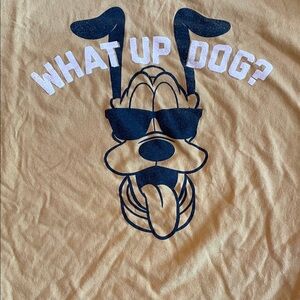 Disney Pluto What Up Dog? Graphic Tee - Mustard Yellow